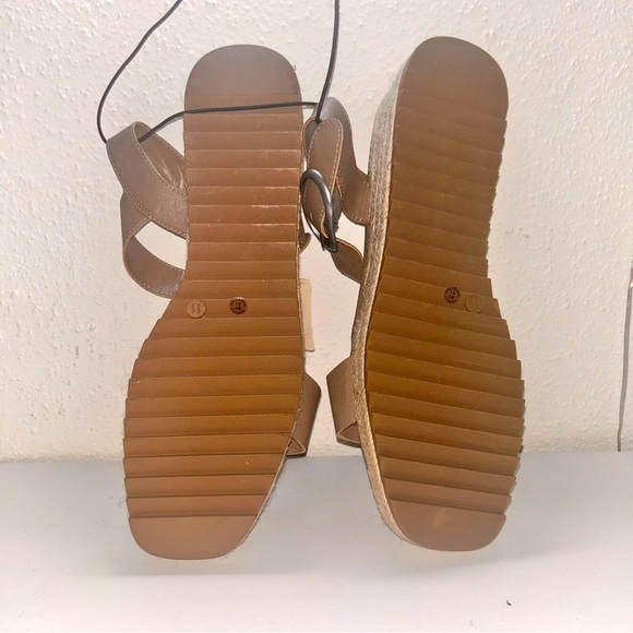 Taupe Wedge Heeled Sandals Size 11 espadrille NEW! - Picture 3 of 5